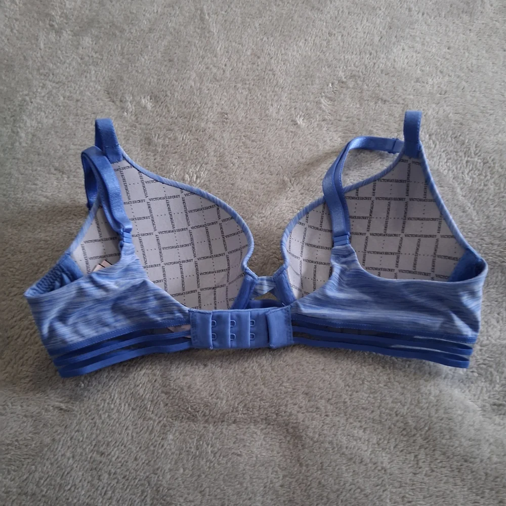 Victoria’s Secret Perfect Shape Bra Heather Light Blue Padded Convertible 32B